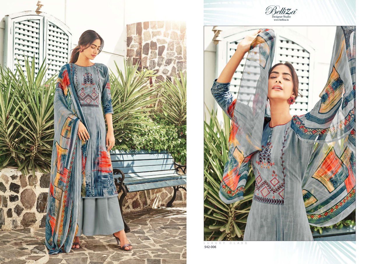 Belliza Heeriye Pure Cotton Casual Wear Digital Print with Exclusive Fancy Heavy Embroidery Work Dress Material Collection