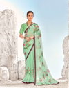 Shambhavi 41001-41012 By Sanskar Digital Floral Print Fancy Chiffon Sarees Suppliers In India
