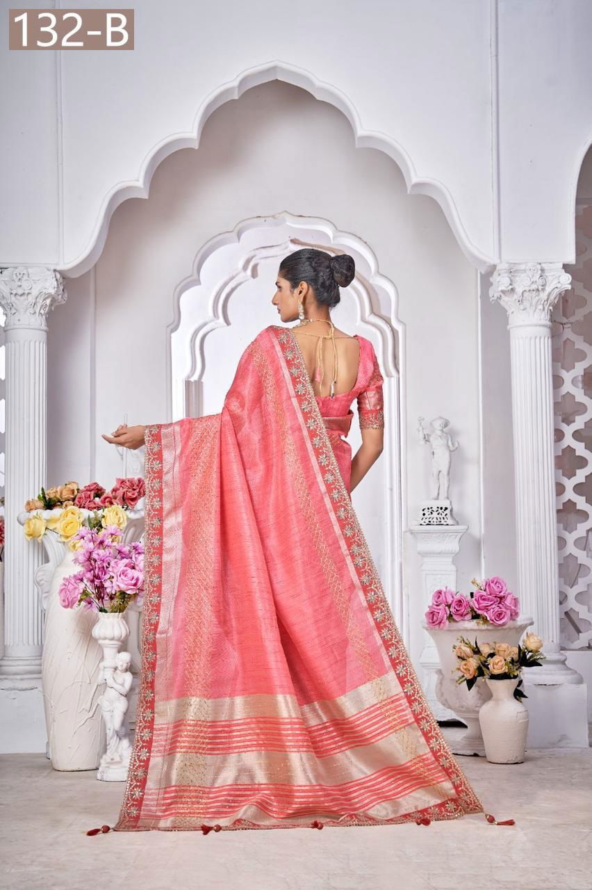 Sumitra 132 A To 132 E Top Dayed Work Saree Wholesale Shop  In India
