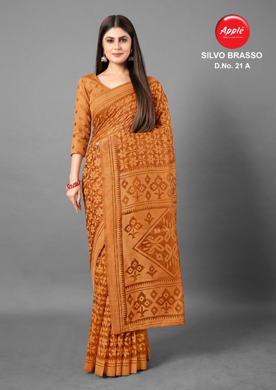 Apple Silvo Brasso 21 Latest Fancy Designer Casual Regular Wear Printed Brasso Saree
