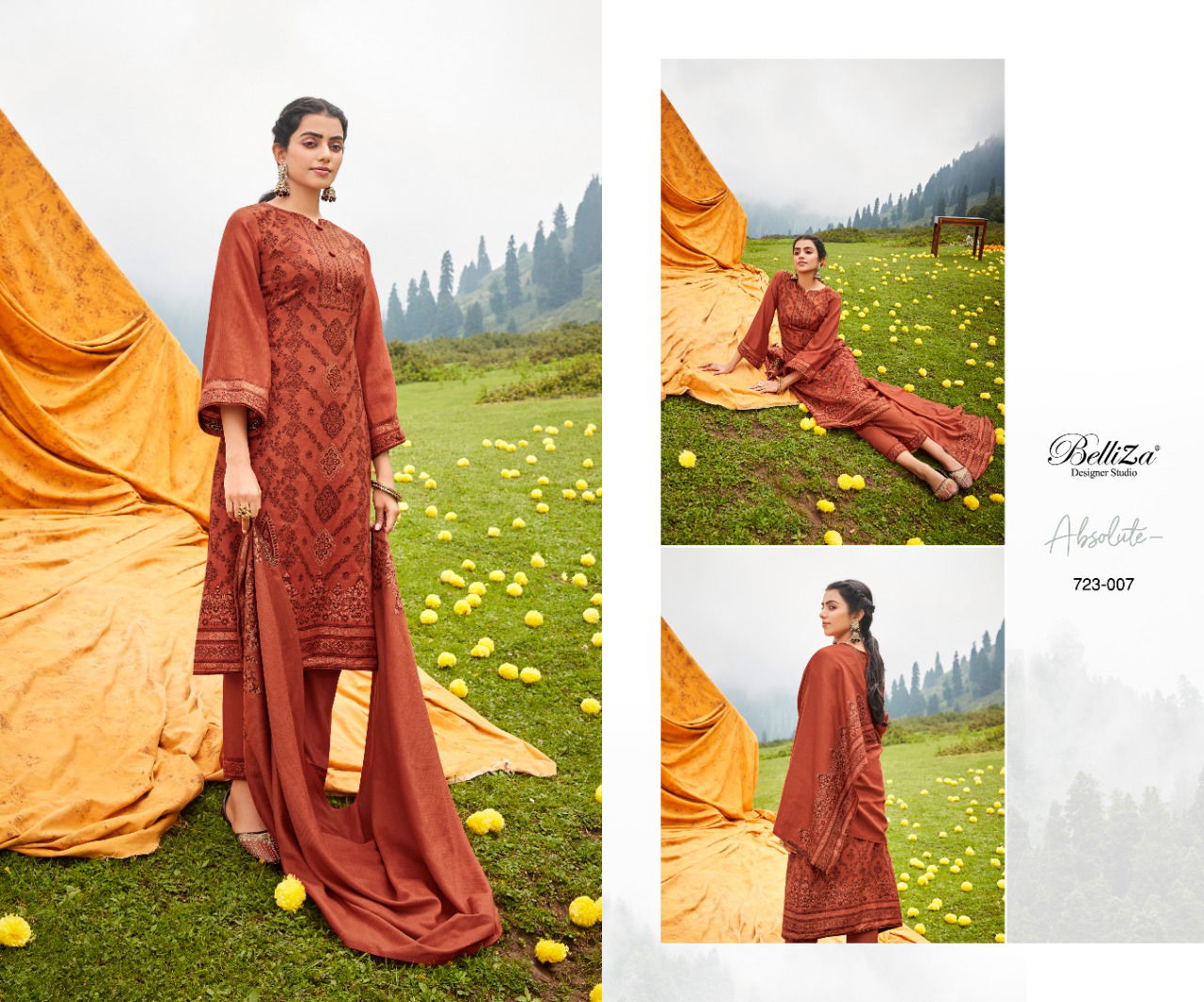 Belliza Kudrat Premium Woollen Pashmina Dress Material
