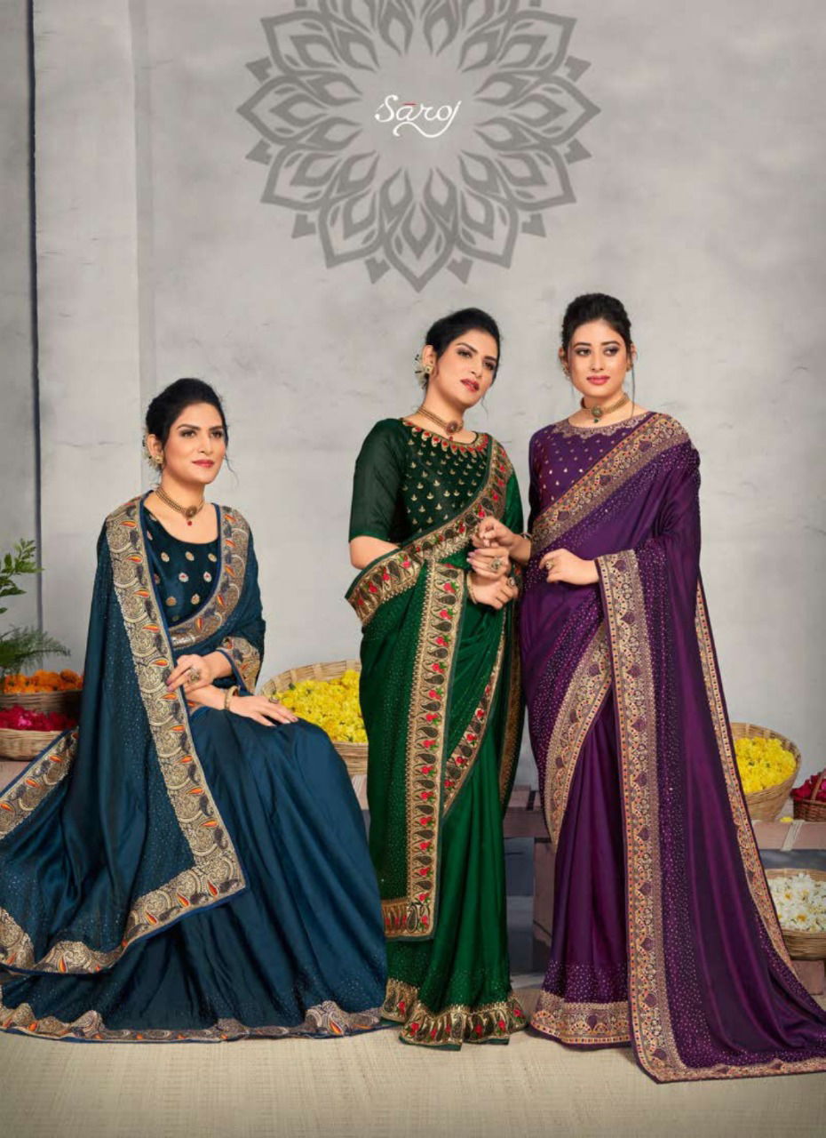 Saroj Miracle Fancy Latest Printed Festive Wear Silk Sarees Collection