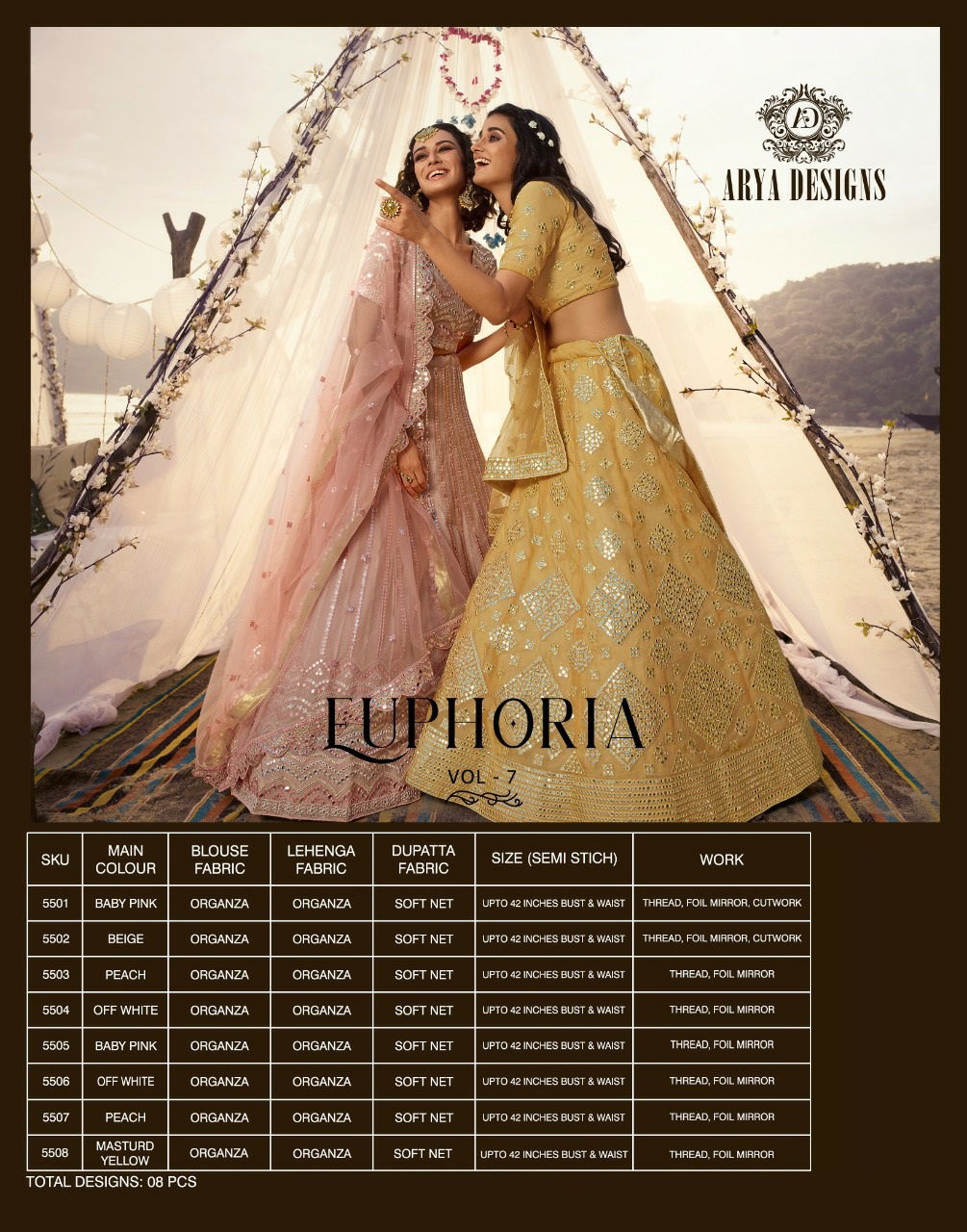 Arya Euphoria 7 Heavy Designer Soft Net Wedding and Partywear Lehenga Choli Collections
