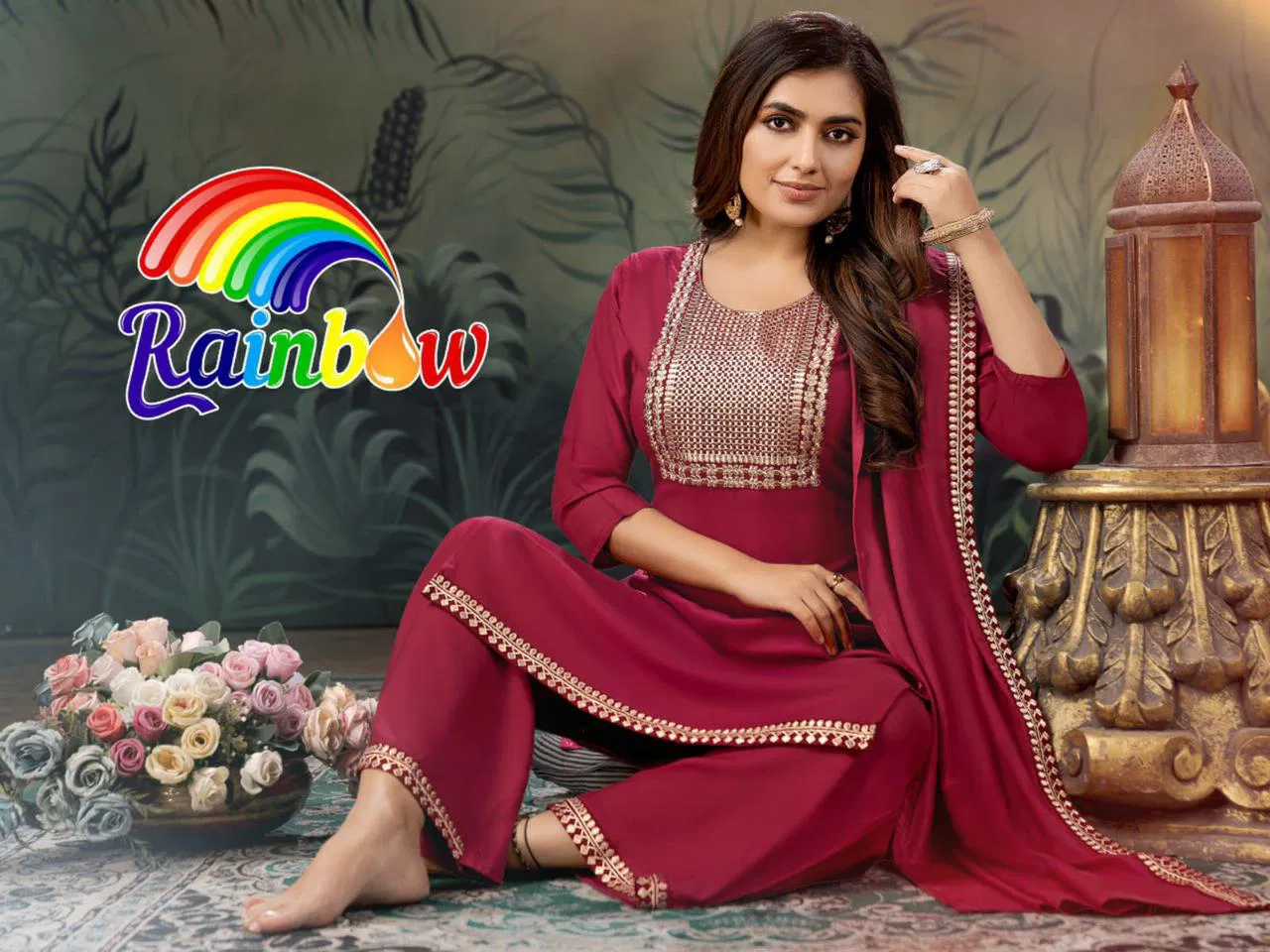 Beauty Queen Rainbow Ethnic Wear Rayon Fancy Ready Made Collection