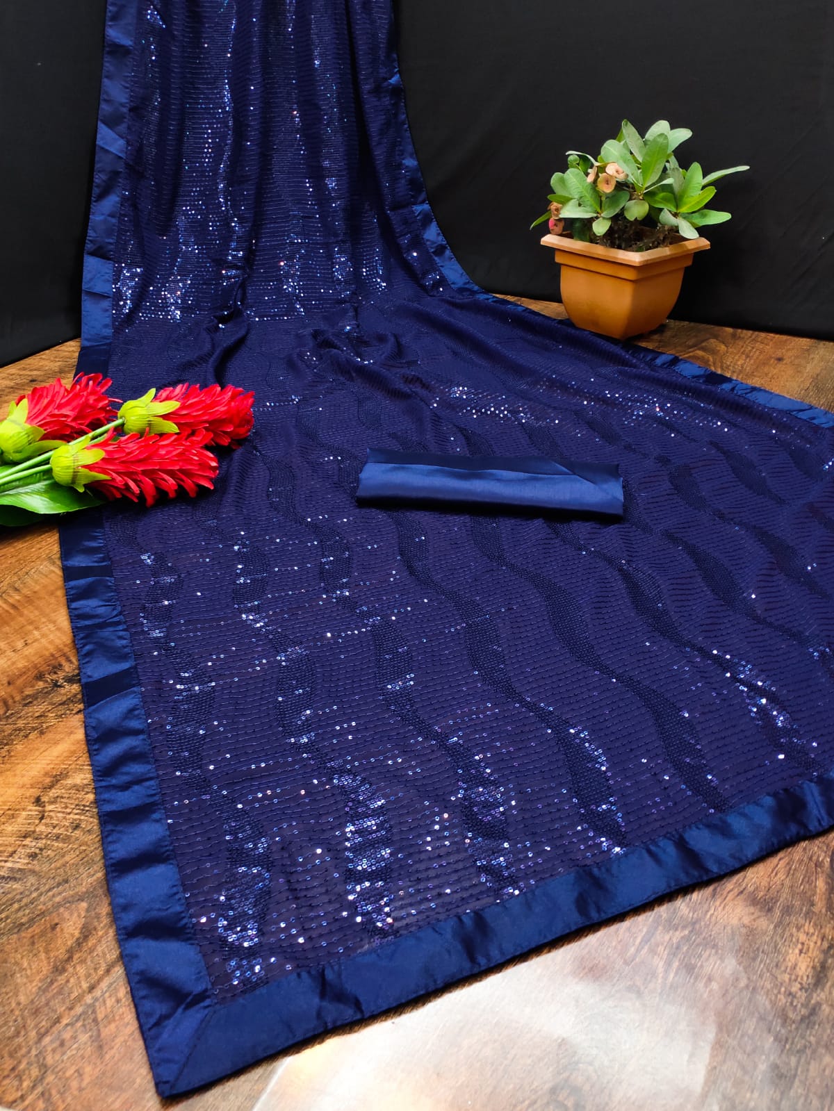 Rim Zim 1 Designer Sequence Soft Georgette Fancy Party Wear Sarees Collection
