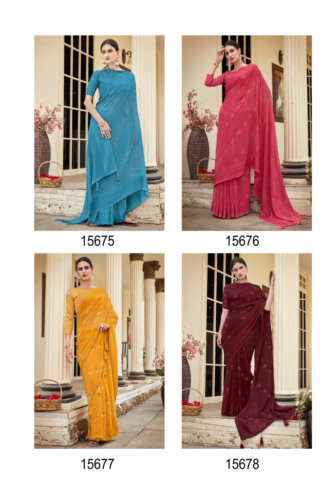 Sweksha By Vallabhi Printed Floral Georgette Wholesale Sarees Suppliers In Mumbai
