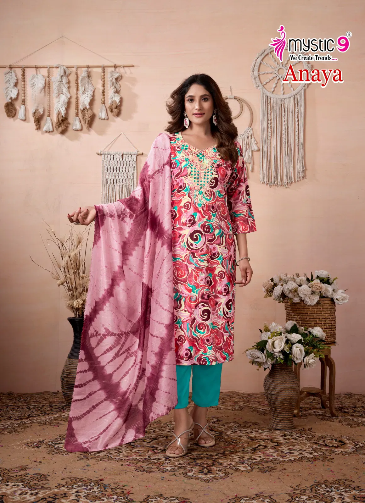 Anaya Vol 3 By Mystic 9 Rayon Kurti With Bottom Dupatta Wholesalers In Delhi