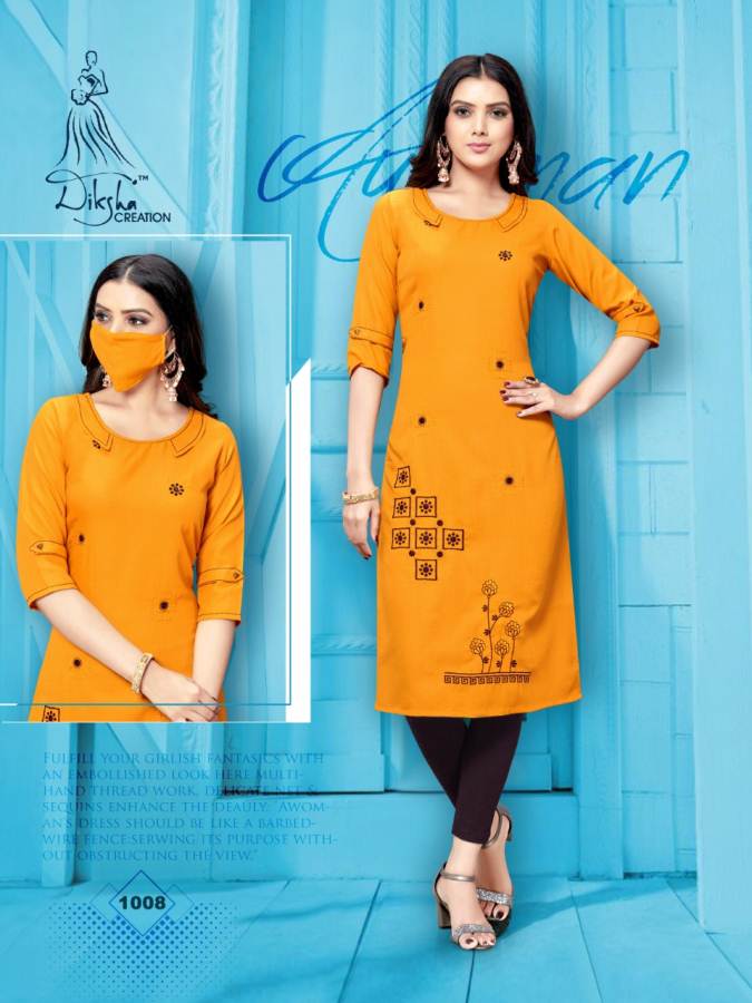 Dikhsha Livaa New Designer Daily Wear Embroidery Work Kurtis Collection