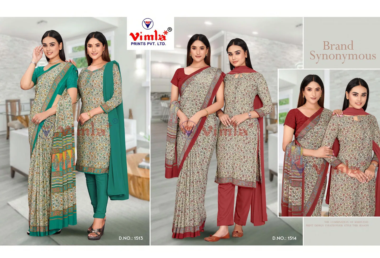 Angoori Crape Vol 5 Printed Crepe Uniform Dress With Saree Combo Catalog
