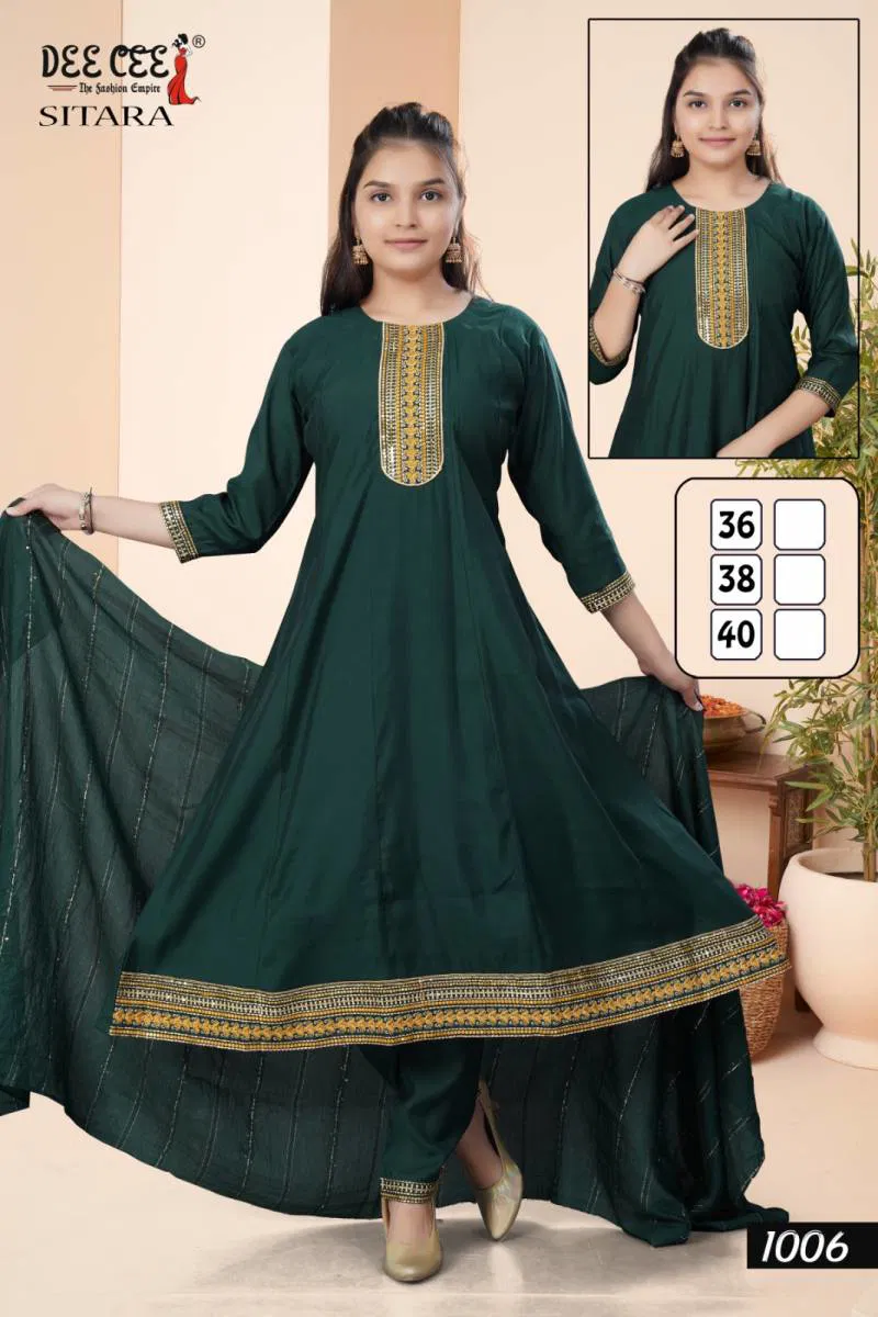 Deecee Sitara Silk Embroidered Kurti Bottom With Dupatta Wholesale Market In Surat