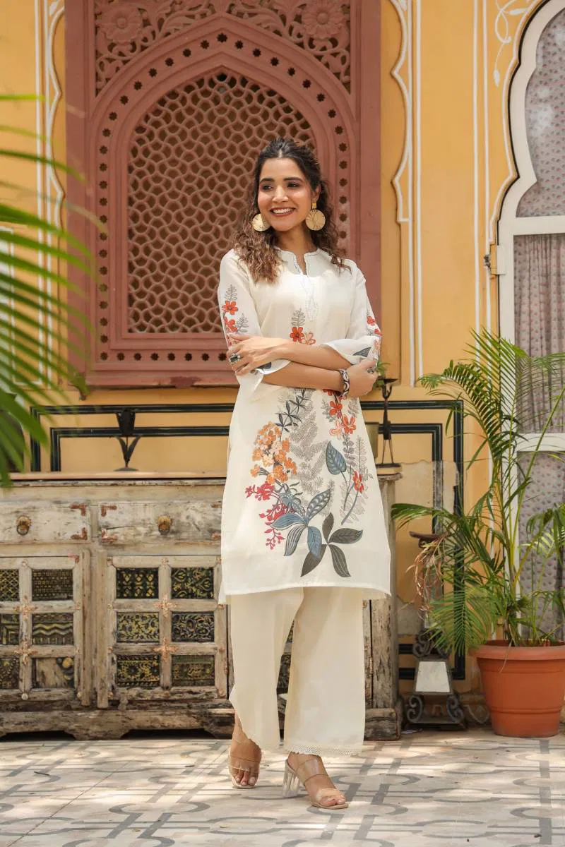 Tanyaa P 413 Cotton Fancy Printed Kurti With Bottom Wholesalers In Delhi