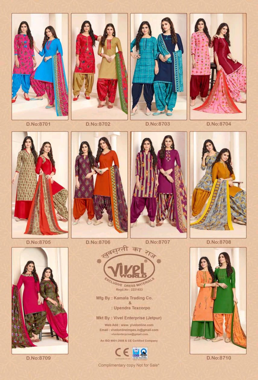 Vivel Nano Patiyala Vol 4 Latest Designer Printed Daily Wear Patiyala Suit Dress Material Collection 