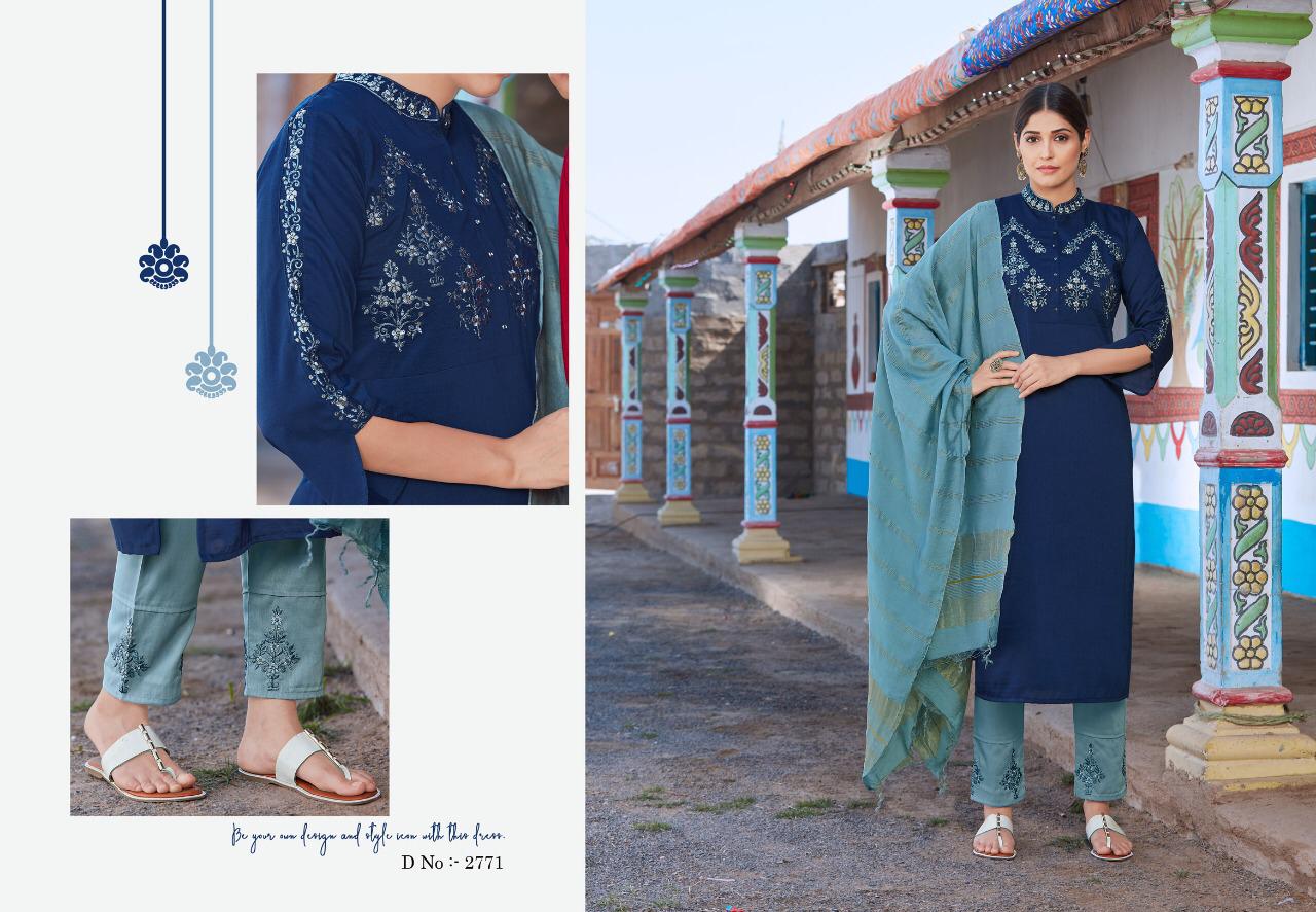 Rangoon Foram Latest Fancy Designer Feative Wear Chinon With Value Adition Work Long Kurti Readymade Collection
