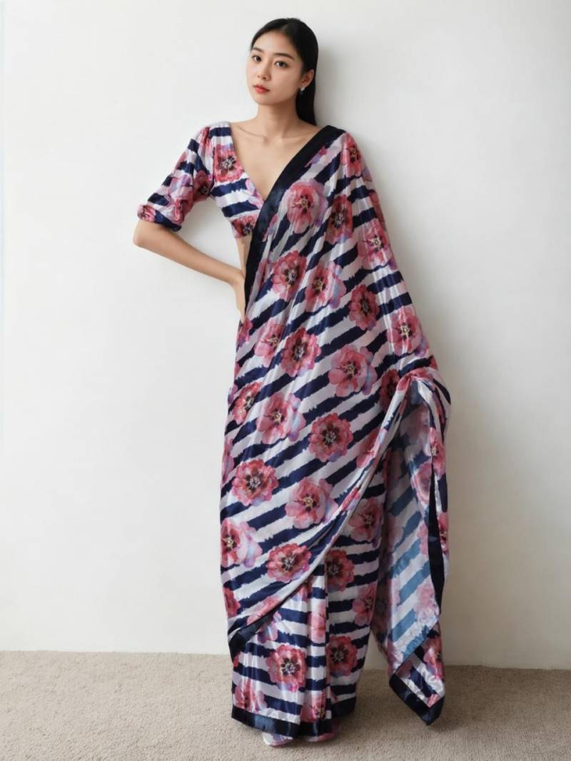 Vt 705 Digital Printed Chinon Silk Stylish Saree Wholesale Suppliers In Mumbai