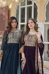 KA 1153 Faux Blooming Embroidery Designer Gown With Dupatta Wholesale Online