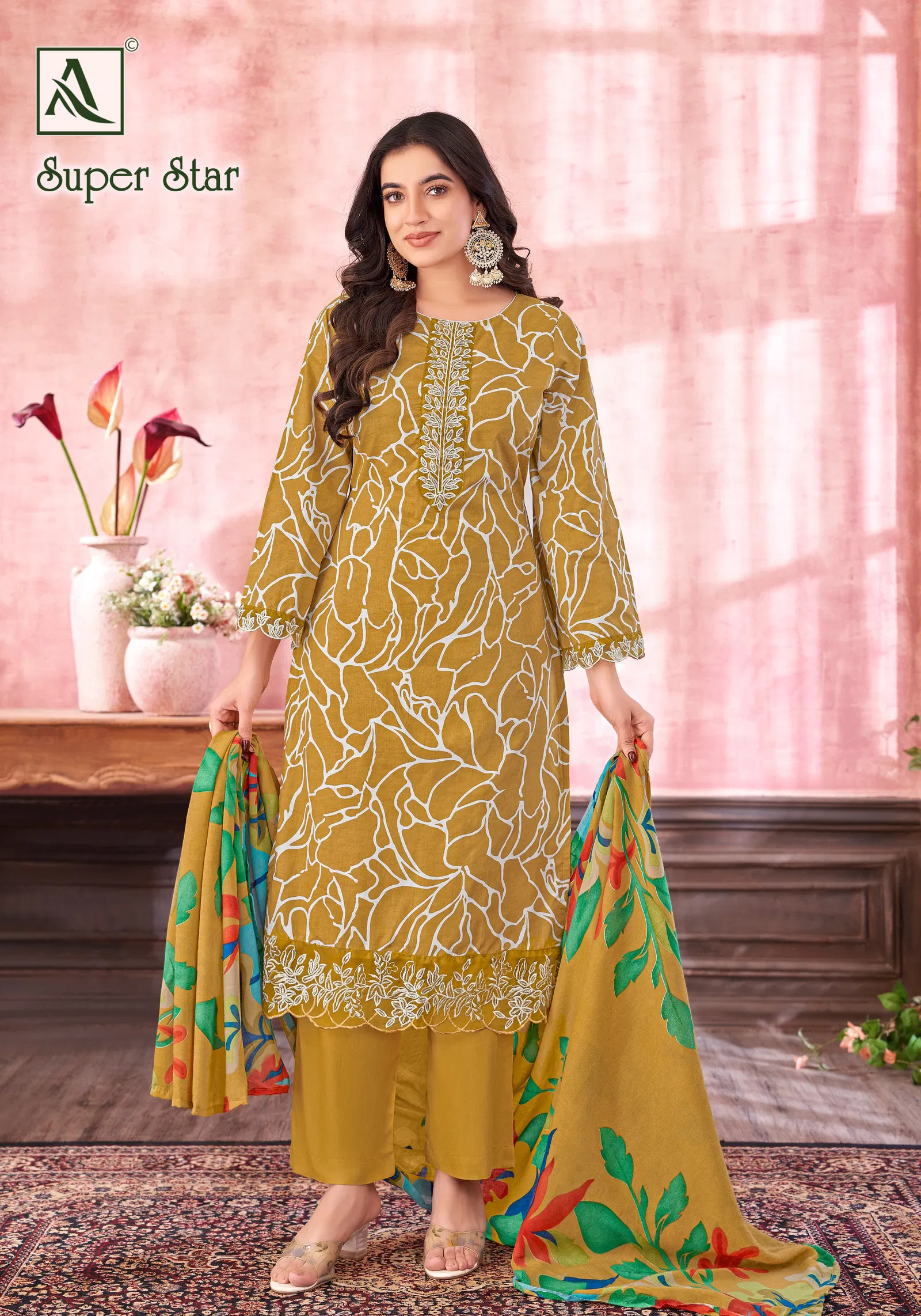 Super Star By Alok Suit Cambric Printed Surat Dress Material Wholesale Market
