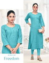 Freedom 2 By Tunic House Rayon Chikankari Worked Stylish Kurtis Bulk Orders In India