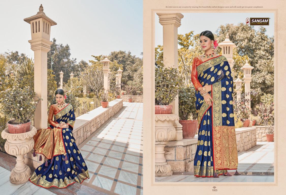 SANGAM VIRANGANA Latest Fancy Designer Party Wear Pure Silk Saree Collection