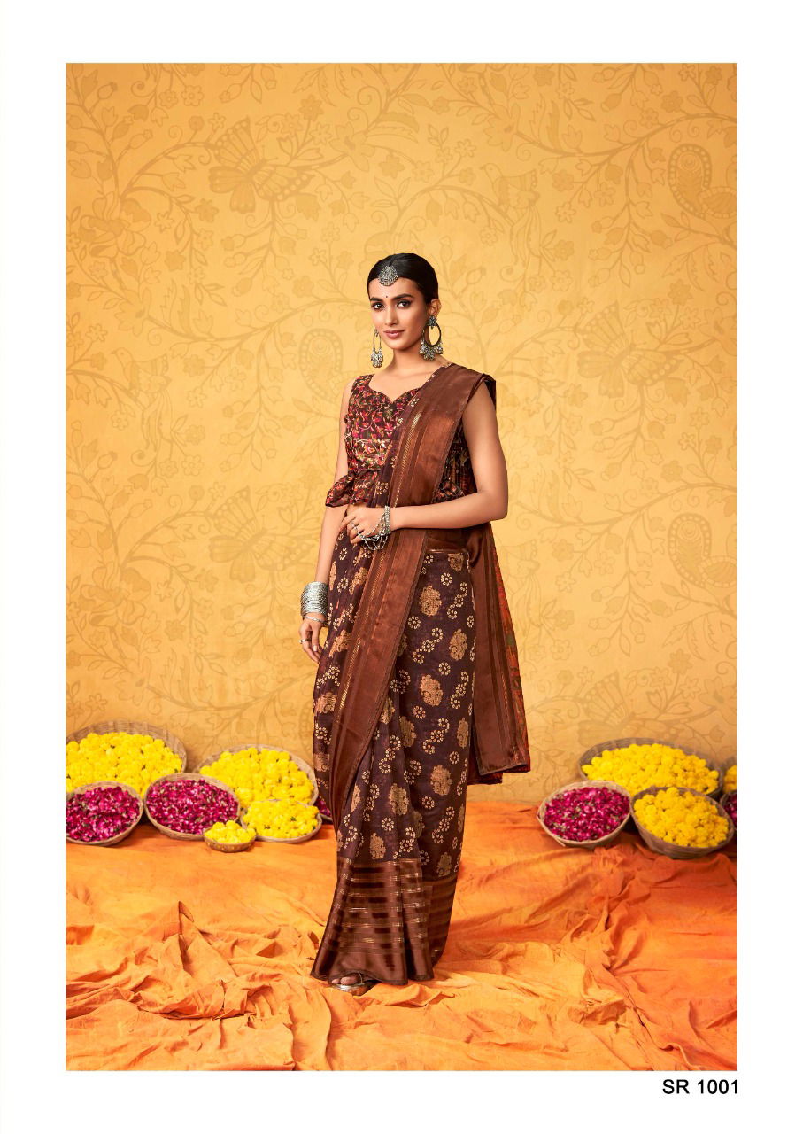 Sr Sriya Fancy Heavy Festive Wear Cotton Satin Printed Designer  Saree Collection
