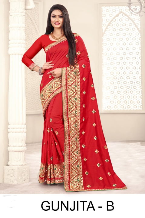 Ronisha Gunjita Latest Heavy Embroidery Worked Designer Festival Wear Art Silk Saree Collection