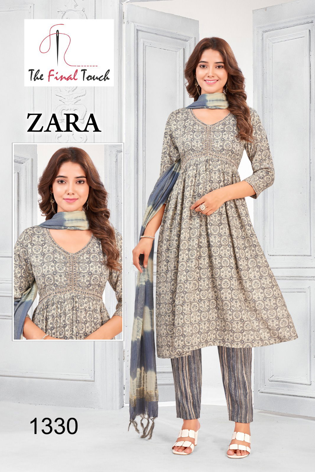 Zara By RR Alia Cut Embroidery Kurti With Bottom Dupatta Catalog