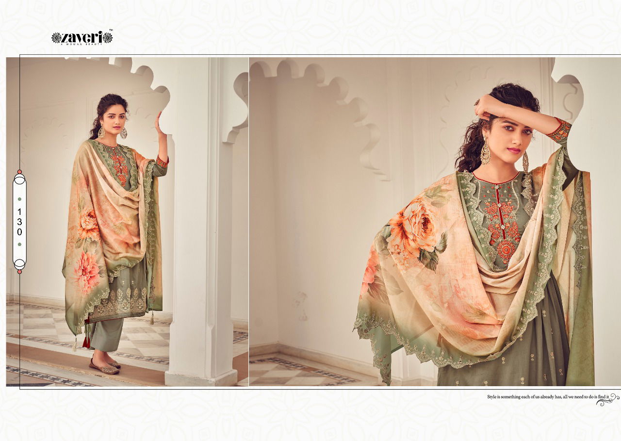 ZAVERI FALGUNI VOL-01 Latest Fancy Designer Festive Wear Pure Jam Cotton Heavy Embroidery With Diamond Work Salwar Suit Collection