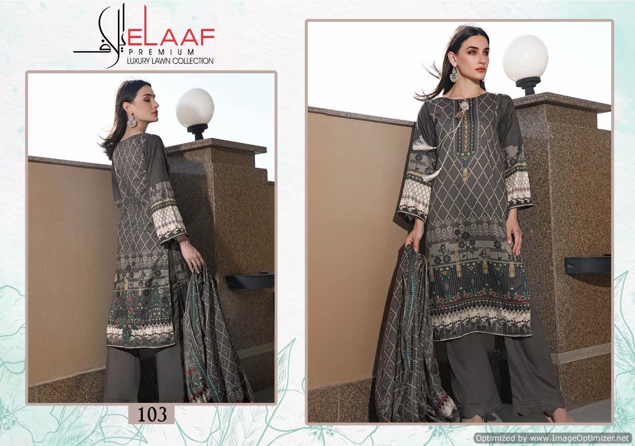 Elaaf Latest Designer Printed Karachi Cotton Dress Material Collection 