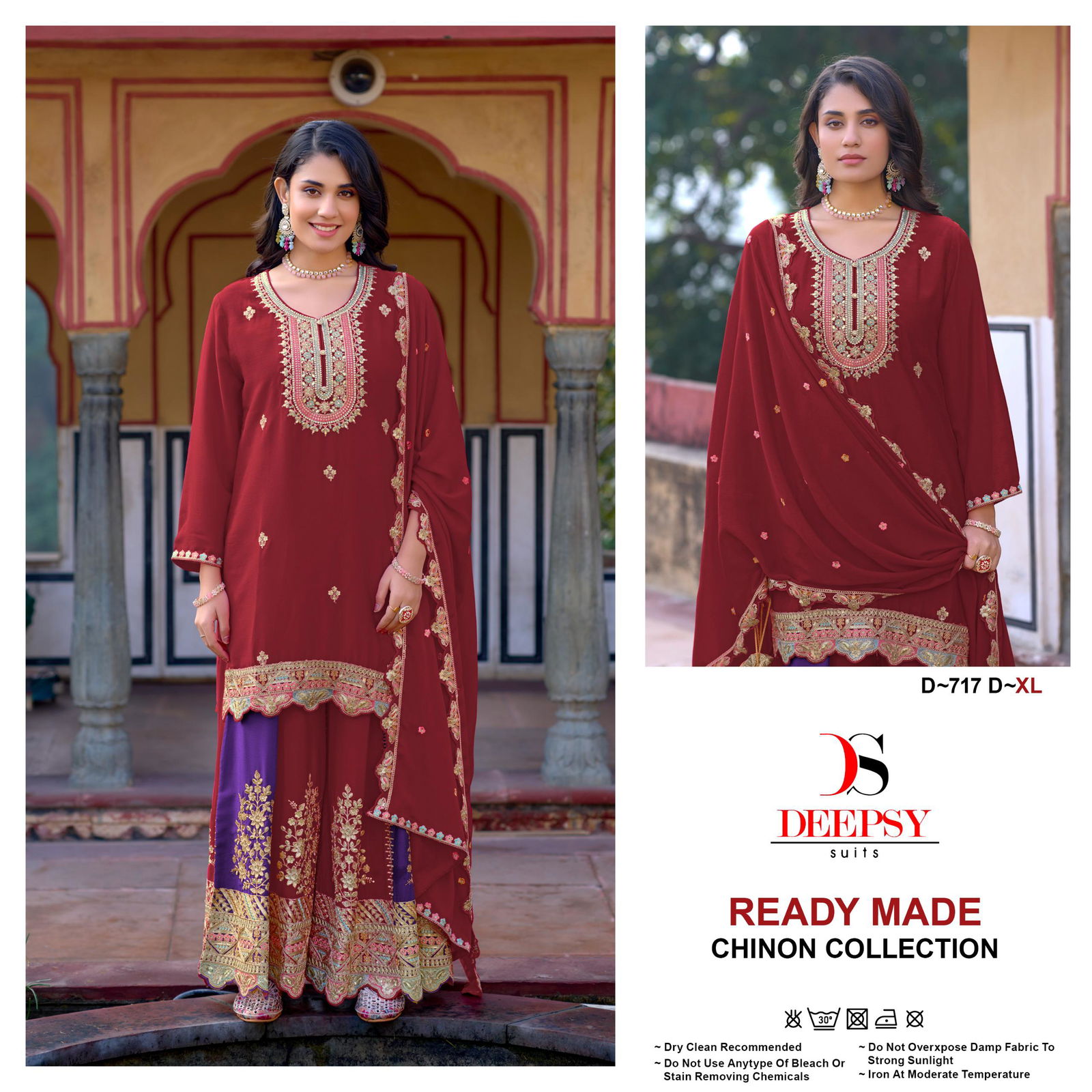 Deepsy D 717 A To D Chinon Pakistani Readymade Suits Orders In India