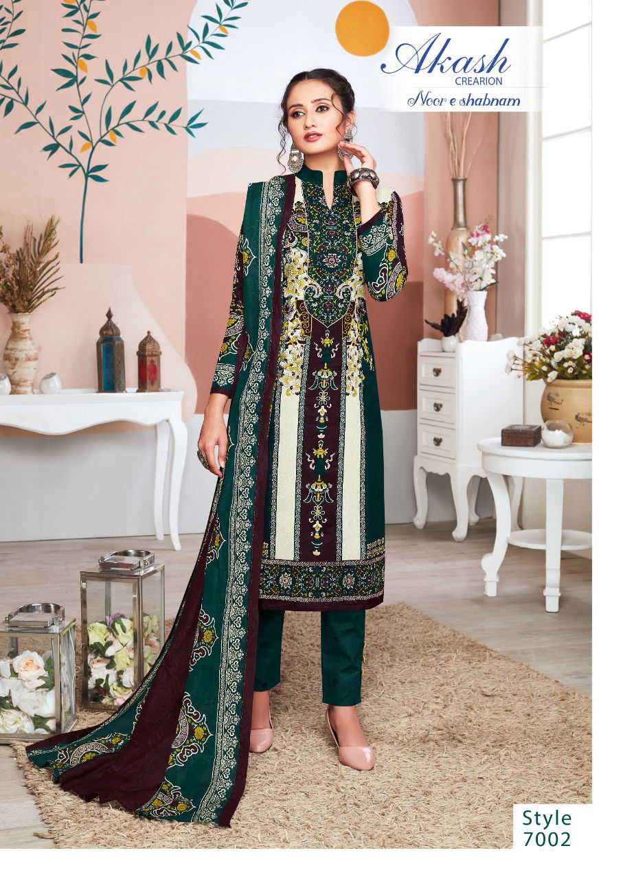 Akash Noor E Shabhnam 7 Cotton Printed Regular Wear Dress Material Collection
