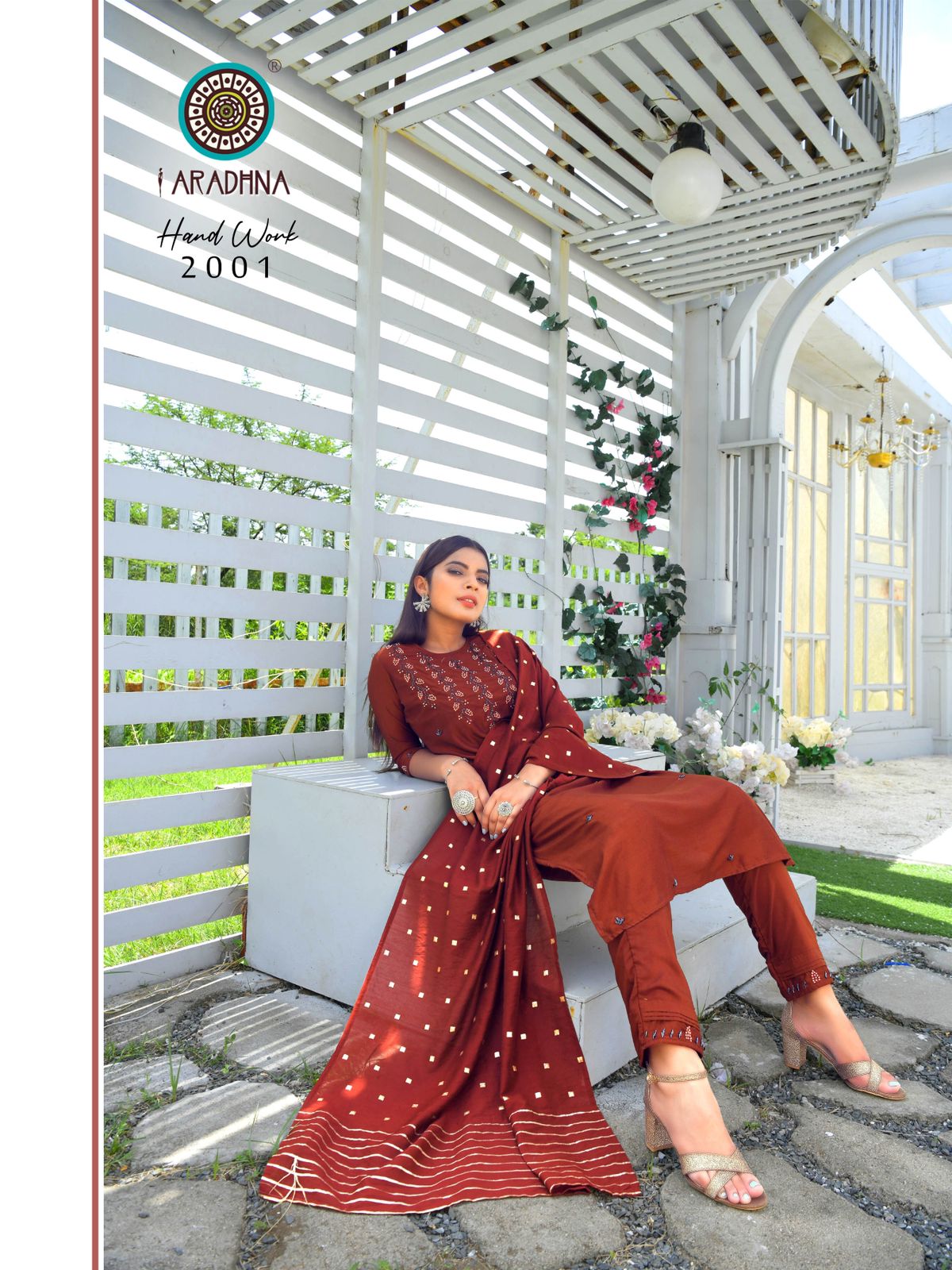 Aradhna Hand Work 2 Latest Designer Cotton Silk Festive Wear Ready Made Collection
