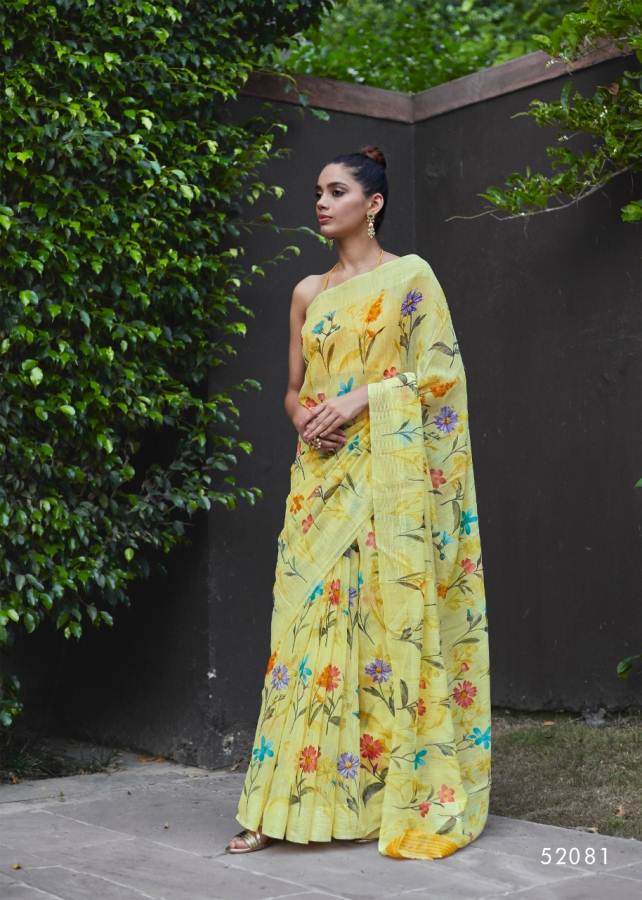 Shangrila Akira Latest Collection Of Casual Wear Linen Cotton Saree 