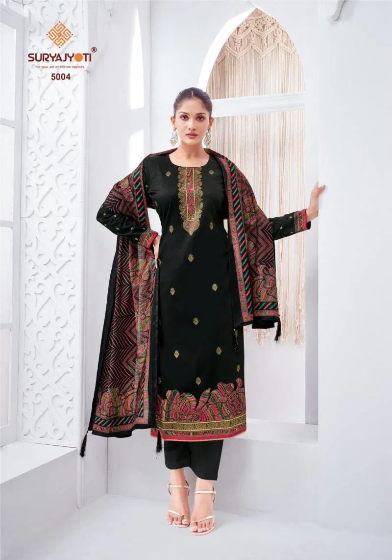 Pallavi Vol 5 by Suryajyoti Jam Satin Discharge Printed Dress Material Orders In India