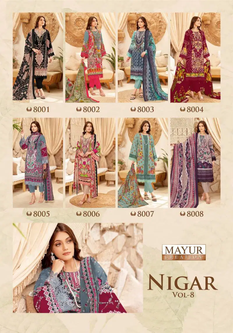 Nigar Vol 8 By Mayur Printed Dress Material Best Wholesale Shop N Surat