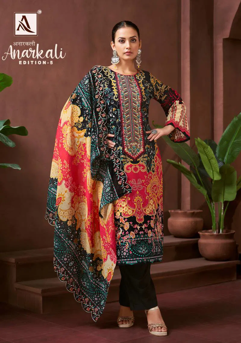Anarkali Edition 5 By Alok Cambric Cotton Dress Material Wholesale Suppliers In India
