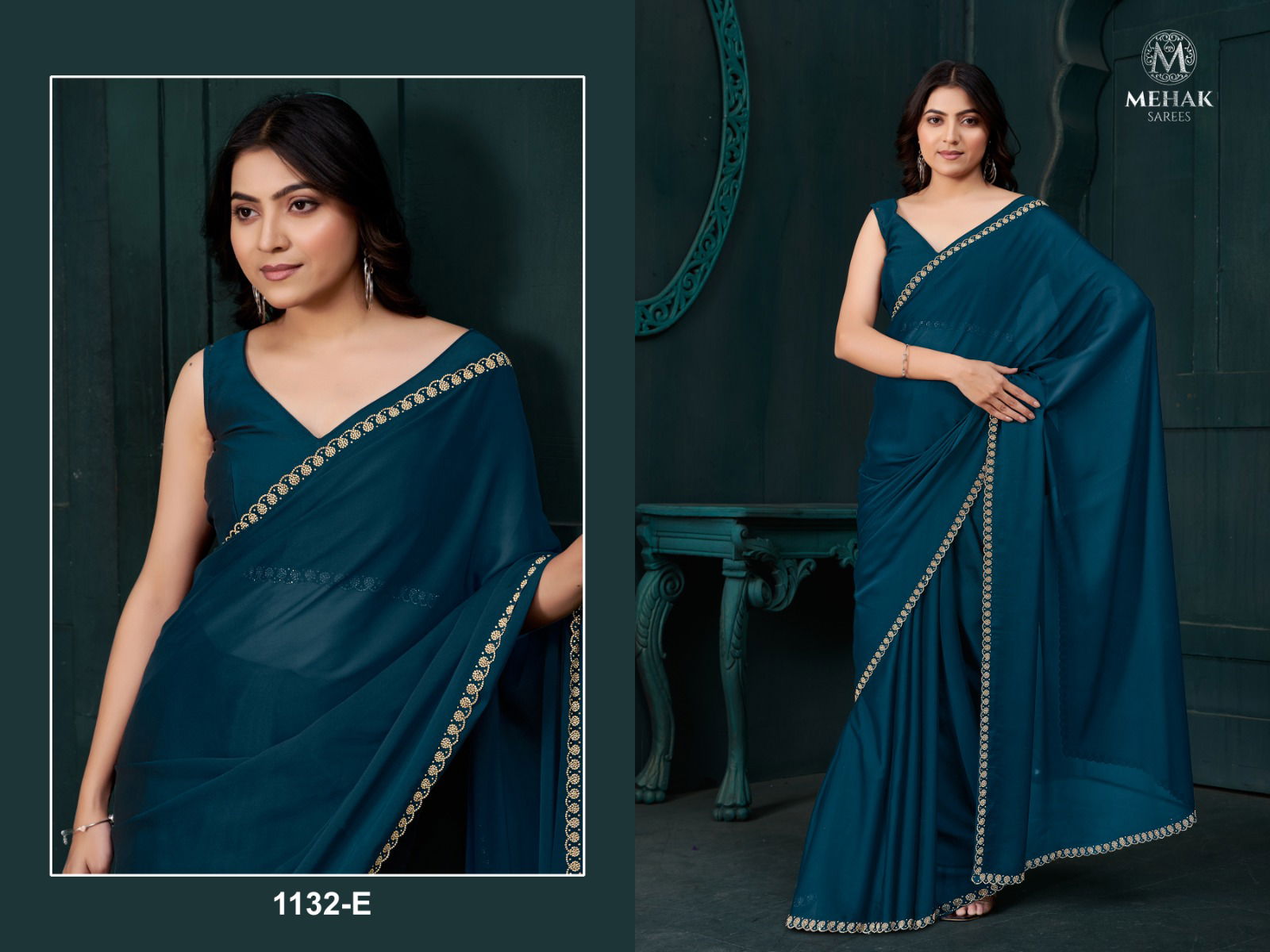 Mehek 1132 A To F Crepe Silk Party Wear Designer Saree Exporters In India