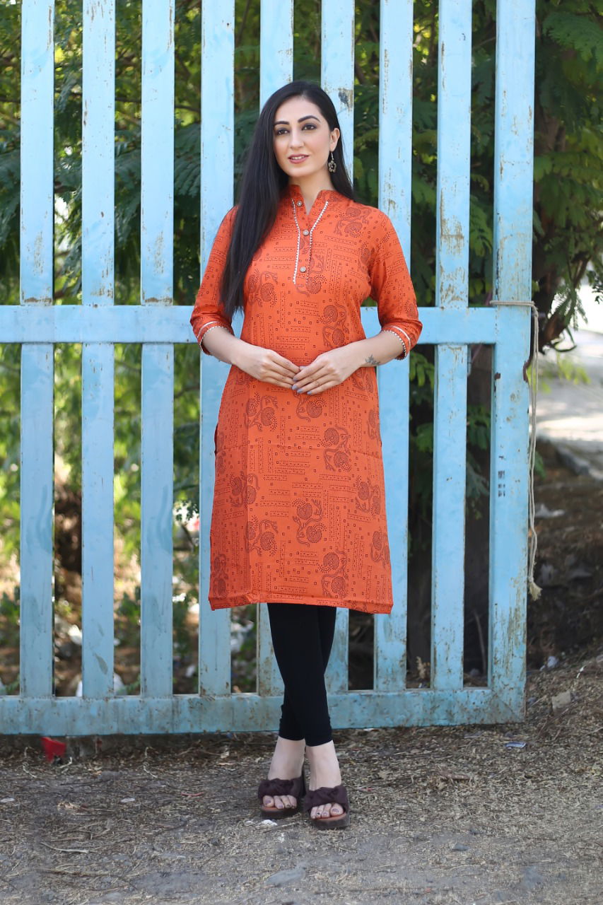 Khushi 1 Latest Ethnic Regular Wear Designer Printed Rayon Kurtis Collection