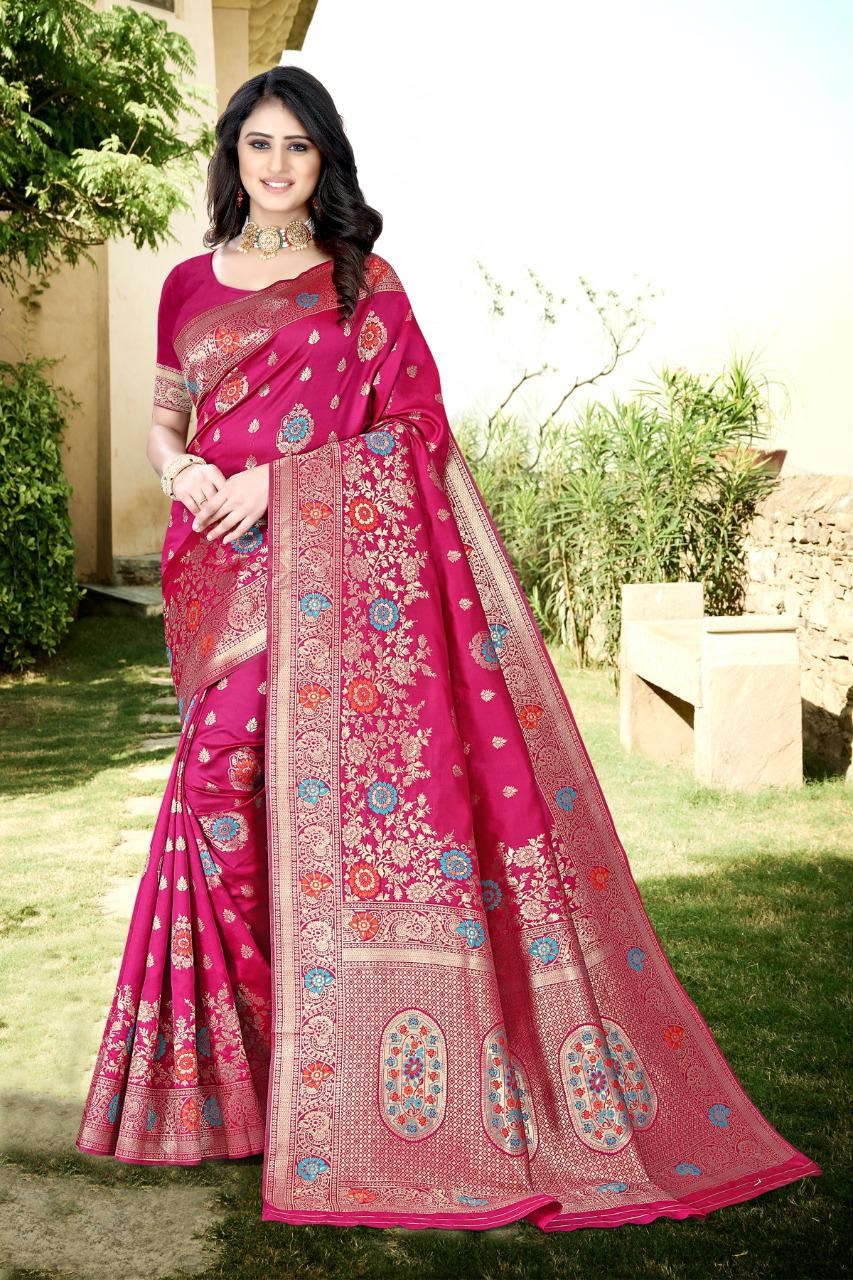 Mitra New Designer Wedding Wear Banarasi Silk Latest Saree Collection