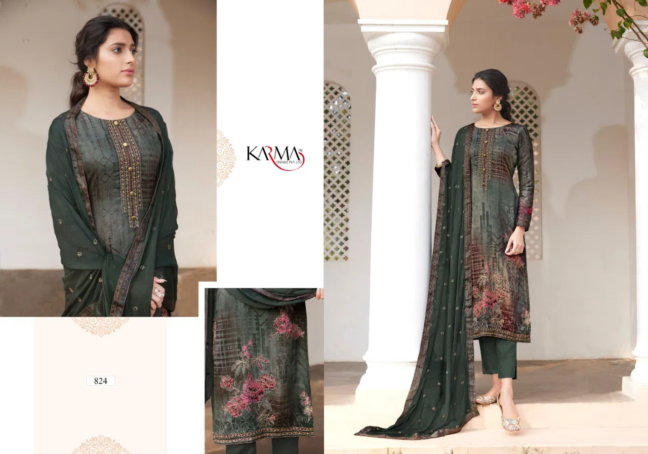Karma Lamhaa 2 Digital Pure Jam Stain Printed Designer Dress Material Collection
