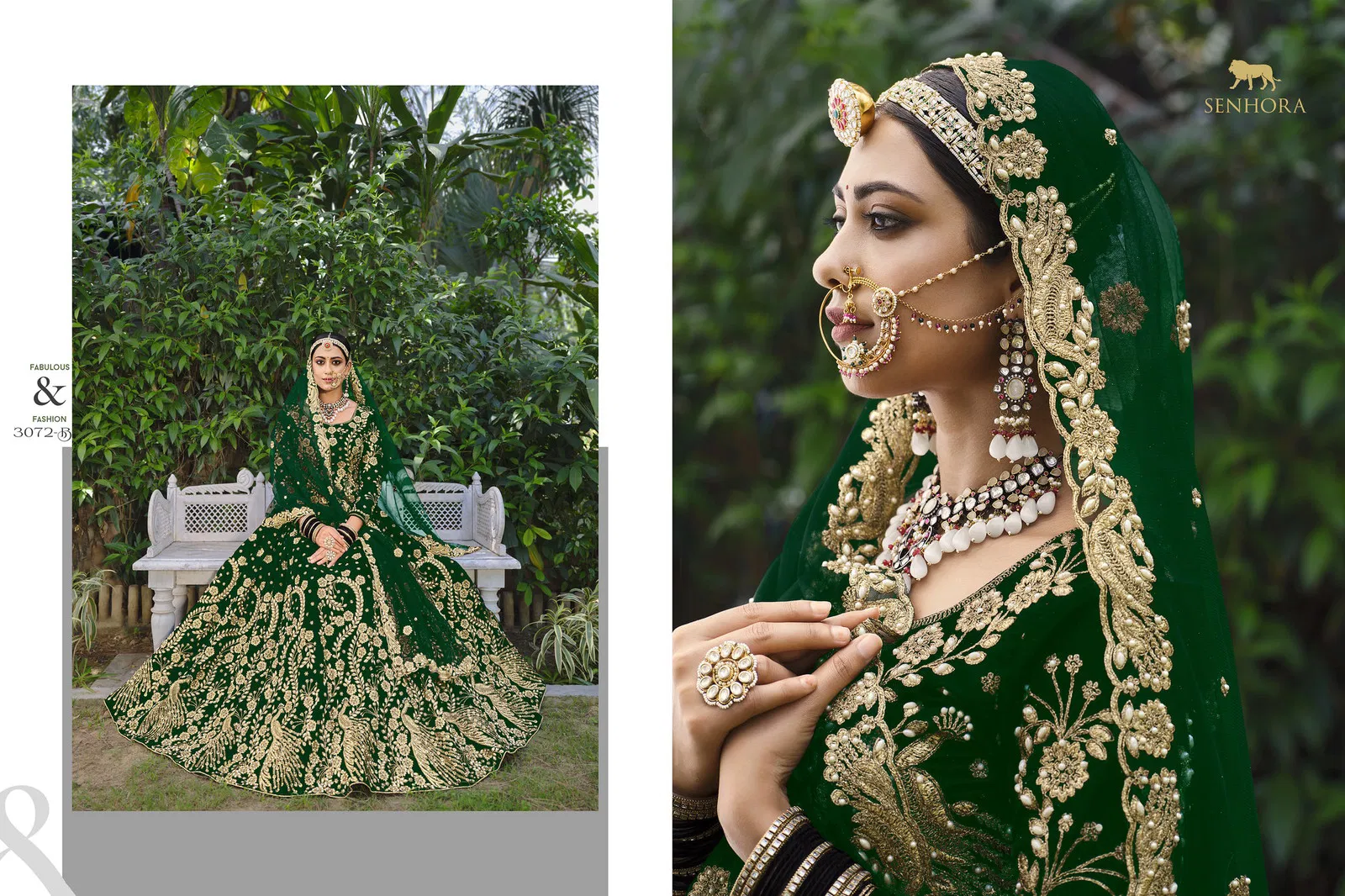 Senhora Latika Nx Designer Velvet Bridal Lehega Choli Collection