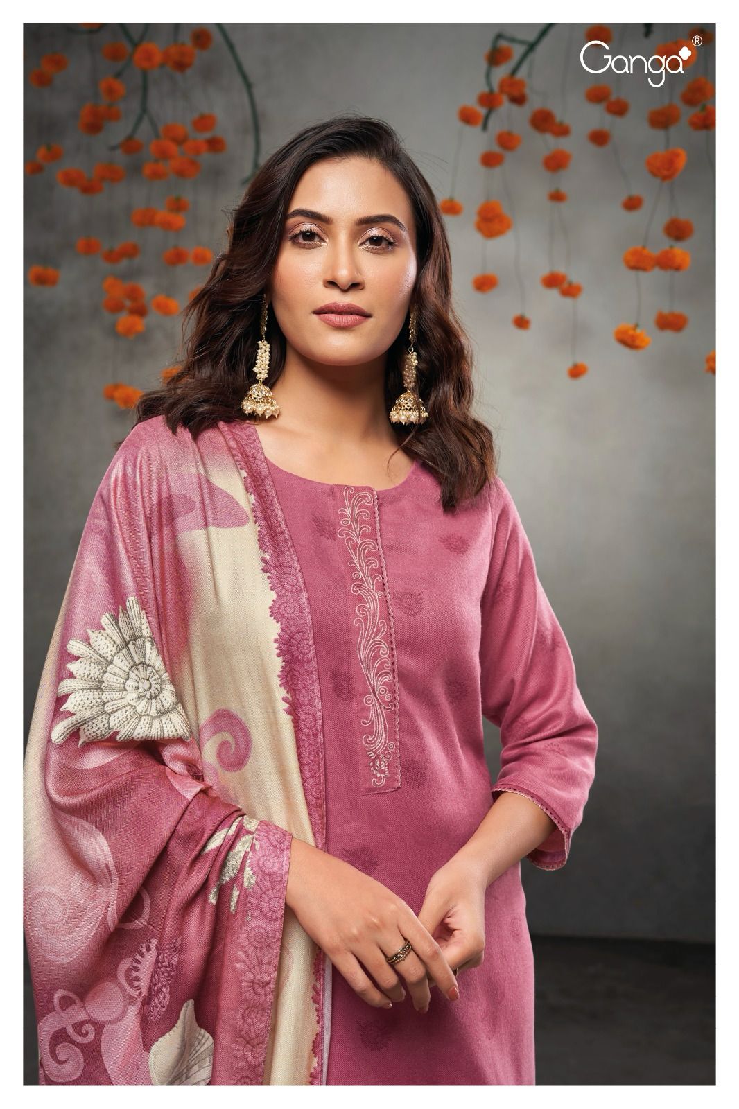 Dimity 2039 By Ganga Pashmina Printed Salwar Kameez Catalog