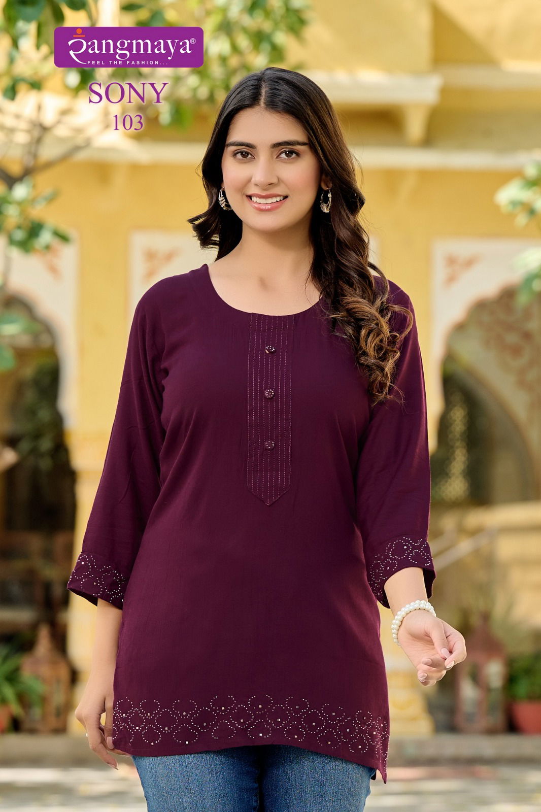 Sony By Rangmaya Vartican Tunic Ladies Top Wholesale Price In Surat