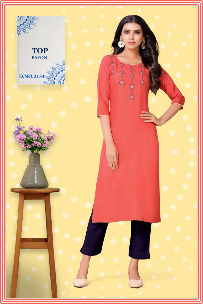 Sakhi 1 Latest Fancy Designer Rayon Ethnic Wear Designer Kurtis Collection
