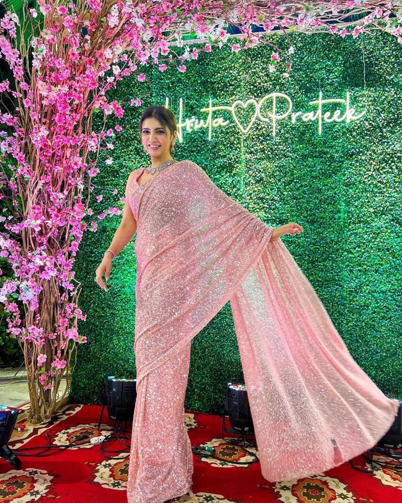 290 Beautiful Georgette Fancy Stylish Party Wear Sequence Saree Collection