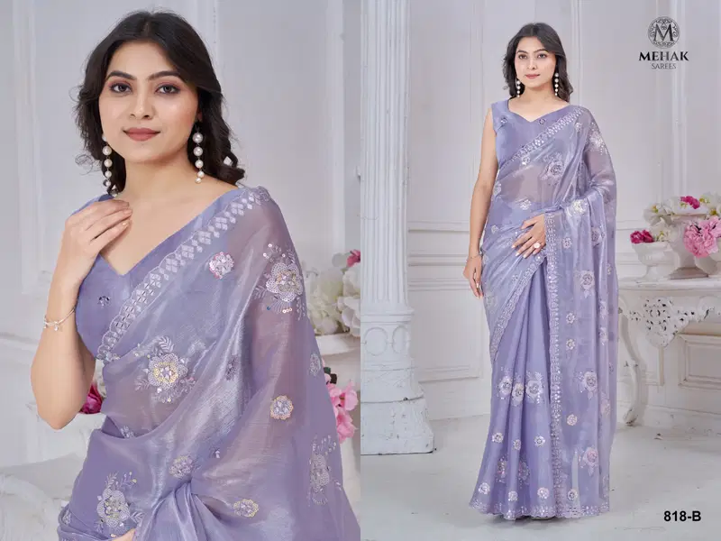Mehek 818 A To D Silk Organza Party Wear Saree Exporters In India