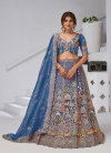 Teal Blue Colour Organza Tissue Designer Bridal Lehenga With Blouse And Dupatta Wholesale In India Kf 2156