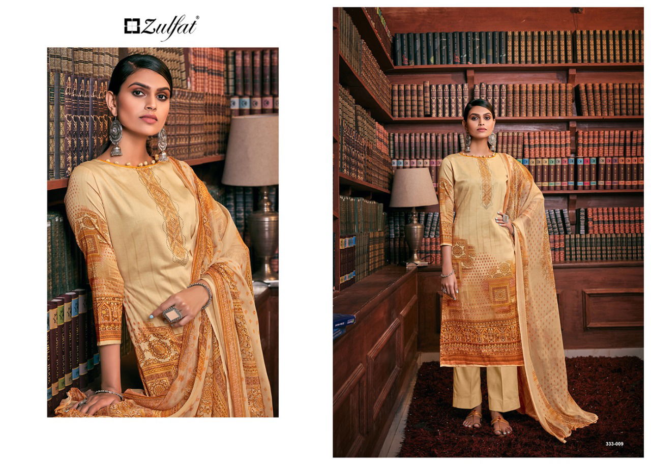 Zulfat Iris Latest fancy Designer Regular Casual Wear Pure Jam Digital Print With Swarovski Diamond Cotton Designer Dress Material Collection
