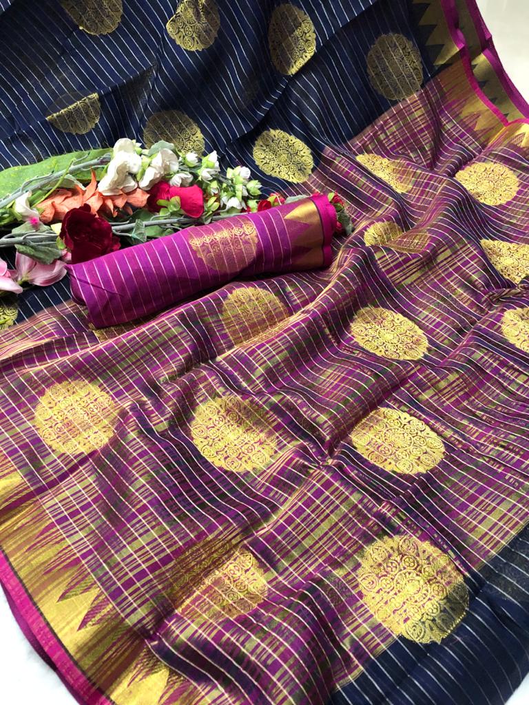 Redolence Latest Festive Wear Goal Saree Chanderi Cotton Saree Collection