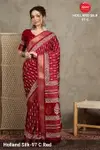 Apple Holland Silk 97 Silk Blend Printed Ladies Saree Wholesale Market In Surat
