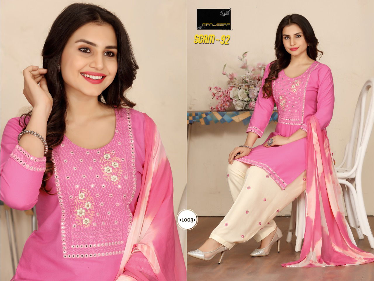 Scam 1992 Latest Fancy Designer Rayon Patiyala Ready Made Dress Collection
