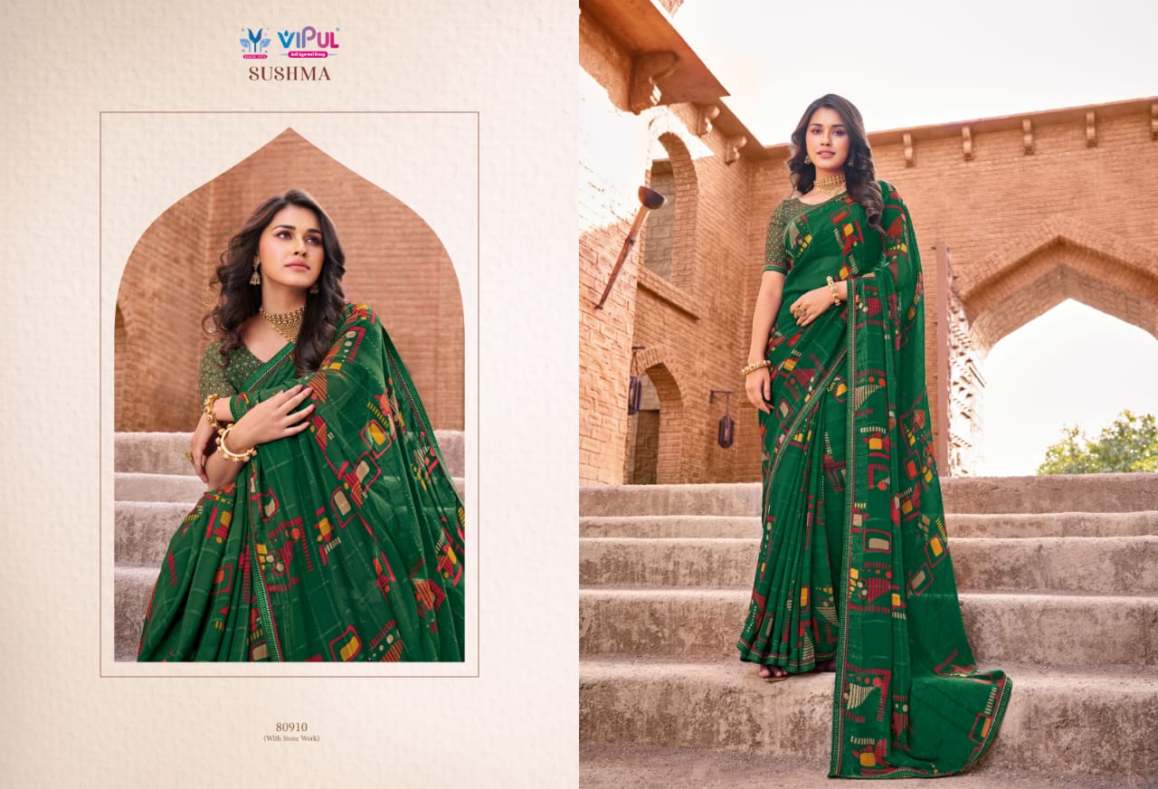 Sushma By Vipul Georgette Daily Wear Sarees Orders In India
